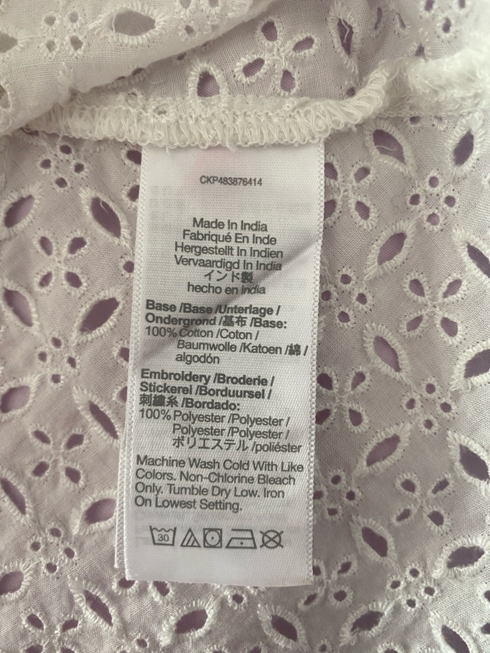 Madewell White Eyelet Tie-Front Peplum Blouse - Picture 11 of 12
